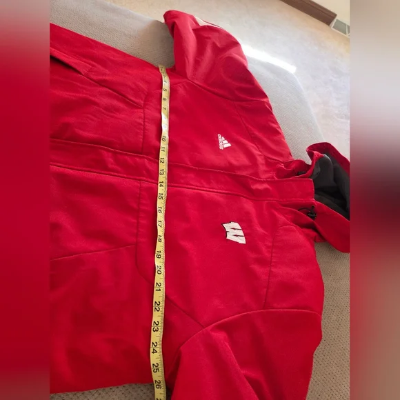 Wisconsin Badgers Jacket Mens M Adidas Clima Proof Winter Parka Insulated Team
